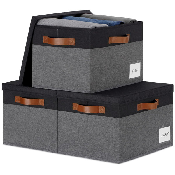 Latitude Run® Fabric Storage Bin Set of 3 Wayfair